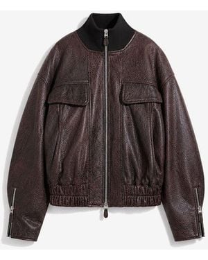 IRO Iro Textured Leather Jacket - Brown