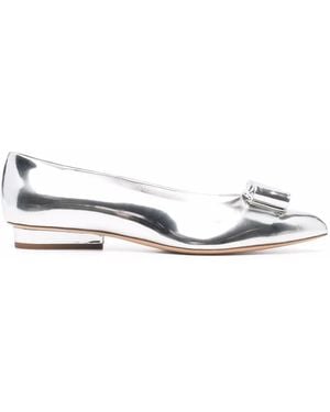 Ferragamo Viva Bow Ballerina Shoes - White