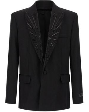 Balmain Crystal-Embellished Blazer - Black