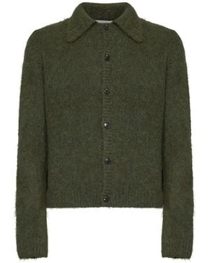 Dries Van Noten Forest Alpaca Blend Knit Mora Cardigan<Br - Green