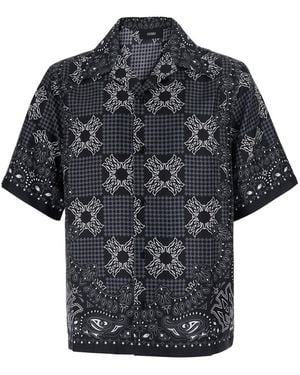 Amiri Bowling Shirt Cuban Collar Silk - Black