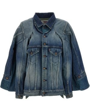 Junya Watanabe Stonewashed Denim Jacket - Blue
