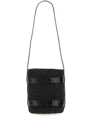 Manebí Bucket Bag Raffia Shoulder - White