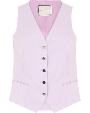 Tagliatore Linen Vest Gracie Waistcoats & Gilets - Pink