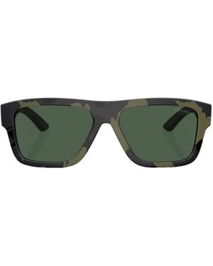 Prada Linea Rossa Ps04Zs 14X90I Verde Mimetico Gommato Sunglasses - Green
