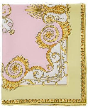 Versace Scarf With All-Over Baroque Print - Metallic