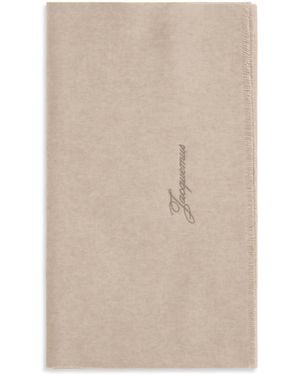 Jacquemus Tailleur Wool Scarf Merino Ovis Aries Scarfs - Natural