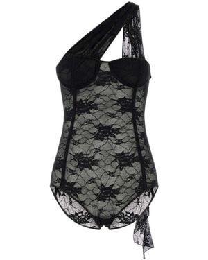 Oséree Lace Volant Body - Black