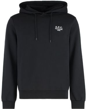 A.P.C. Cotton Hoodie- Sweaters - Black
