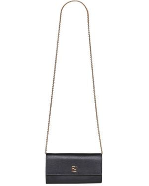 Fendi Continental With Chain Ff Wallet On Chain - White