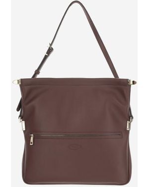 Tod's Calfskin Small Flap Shoulder Bag - Brown