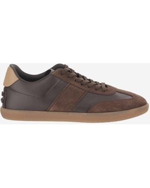 Tod's Leather Sneakers And Suede Sneakers - Brown