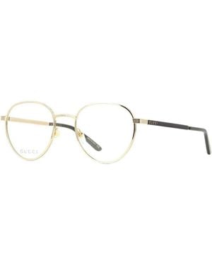 Gucci Eyeglasses Round Full Rim, Frame And Clear Demo Lenses Lens Gg0942O003 - Metallic