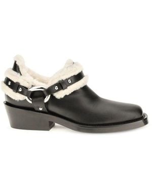 Rabanne Black Calf Leather Bos Taurus Ankle Boots - Multicolor
