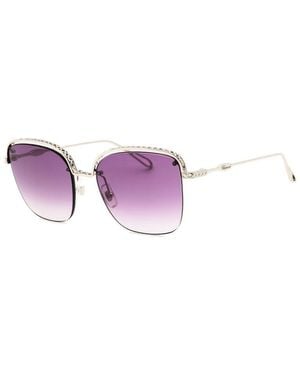 Chopard Sunglasses Butterfly Semi Rim, Shiny Palladium Frame And Gradient Lens Schd45S0579 - Purple