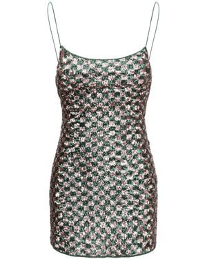 Oséree Sequins Chess Mini Dress - Black