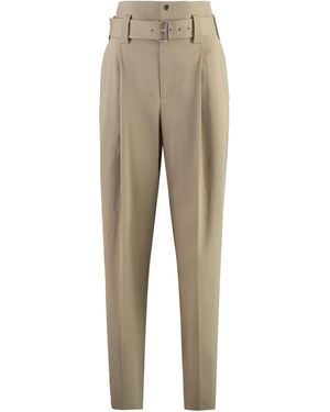 Bottega Veneta Trousers Cotton Gabardine Straight - Natural