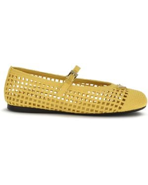 Prada Crochet Ballerinas - Yellow