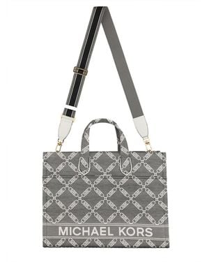 MICHAEL Michael Kors Gigi Large Tote Bag 53.Cotton Handbags - Grey
