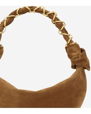Saint Laurent Mini Hobo Bag Amalia Suede Shoulder - Brown