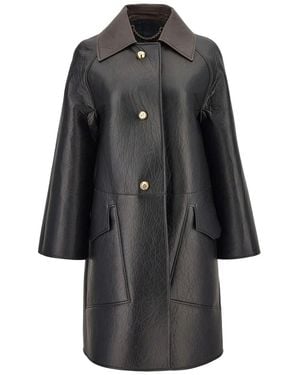 Ferragamo Leather-Coat - Black
