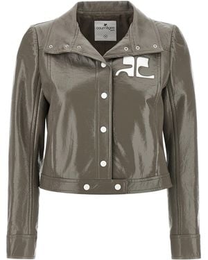 Courreges Vinyl Jacket Down Jacket, Parka, Casual - Green