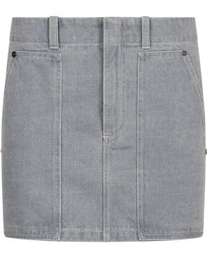 Fendi Denim Mini Skirt Cotton - Gray
