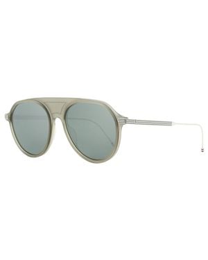 Thom Browne Pilot Sunglasses Tb809 Bgryslv Matte-Palladium 55Mm/Palladium Plastic (Acetate)/Metal - Black