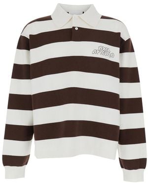 Axel Arigato Polo Jumper Rey Merino-Cotton Merino Wool Sweatshirts - White