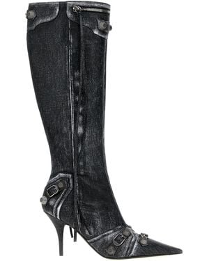 Balenciaga 90Mm Cagole Leather Boots - Black