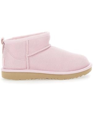 UGG Classic Ultra Mini Ankle Boots Leather - Pink