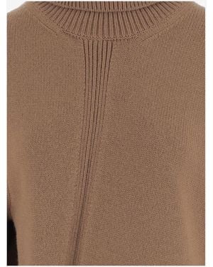 Jil Sander Asymmetrical Wool-Blend Sweater - Brown