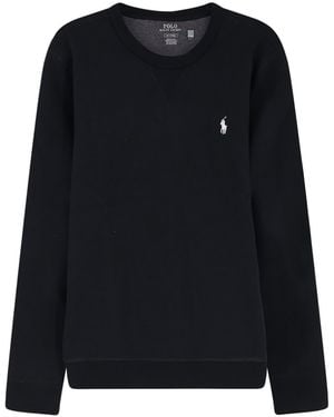 Polo Ralph Lauren Cotton Blend Sweatshirt With Front Embroidered Logo - Black