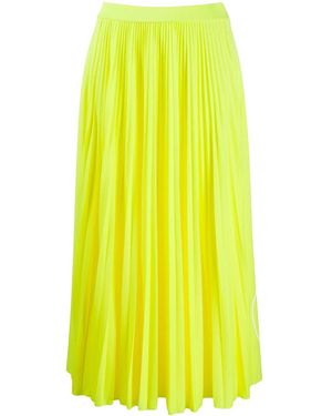 Valentino Vlogo Pleated Midi Skirt - Yellow