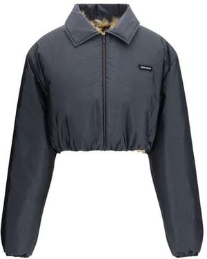 Miu Miu Recycled Polyamide Shell Jacket Clothing - Blue