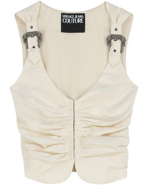 Versace Jeans Couture Cotton Top Tops - Natural