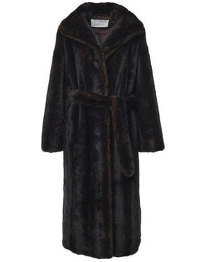 Frankie Shop Faux Fur Ravello Coat Polyester & Shearling - Black