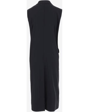 Tagliatore Sleeveless Double-Breasted Coat Channah Virgin Wool Super 110S - Blue