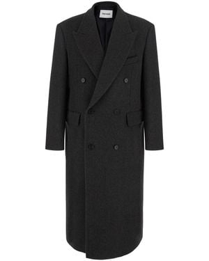 Tonywack Herringbone Coat Wool And Cashmere - Black