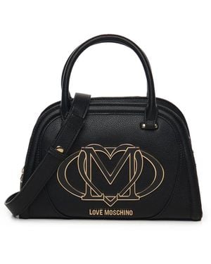 Love Moschino Handbag With Logo - Black