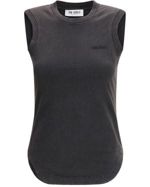 The Attico Cotton Sleeveles T-Shirt - Black