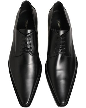 Dolce & Gabbana Leather Lace Up Derby Dress Shoes Calf - Black