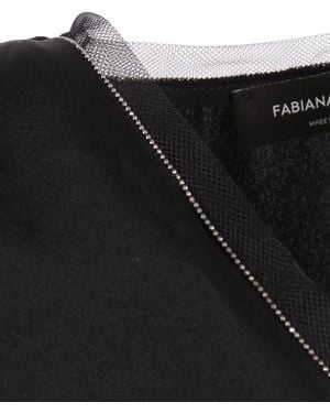 Fabiana Filippi Enver Satin Front Back Top With Filo Diamante Detail Acetate Viscose - Black