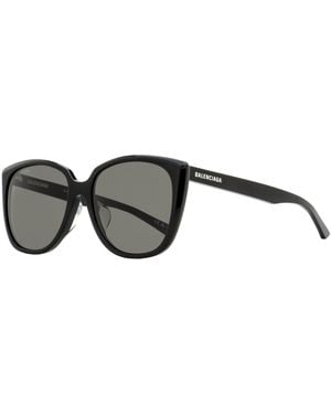 Balenciaga Alternative Fit Sunglasses Bb0175Sa 001 57Mm Plastic (Acetate) - Black