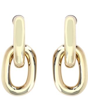 Rabanne Double Xl Link Earrings Resin; Alluminio - White