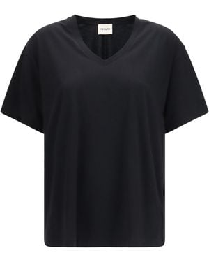 KHAITE Linda T-Shirt Cotton T-Shirts - Black