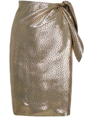 Saint Laurent Knotted Pencil Skirt - Natural