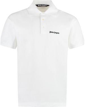 Palm Angels Cotton-Piqué Polo Shirt - White
