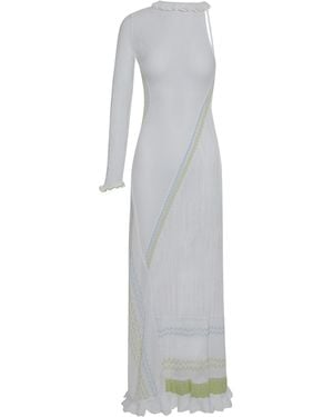 Roberta Einer Long Cotton Knit Dress - White