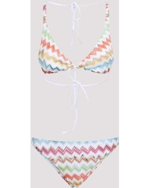 Missoni Viscose Bikini Metallized Fibers Swimwear - White